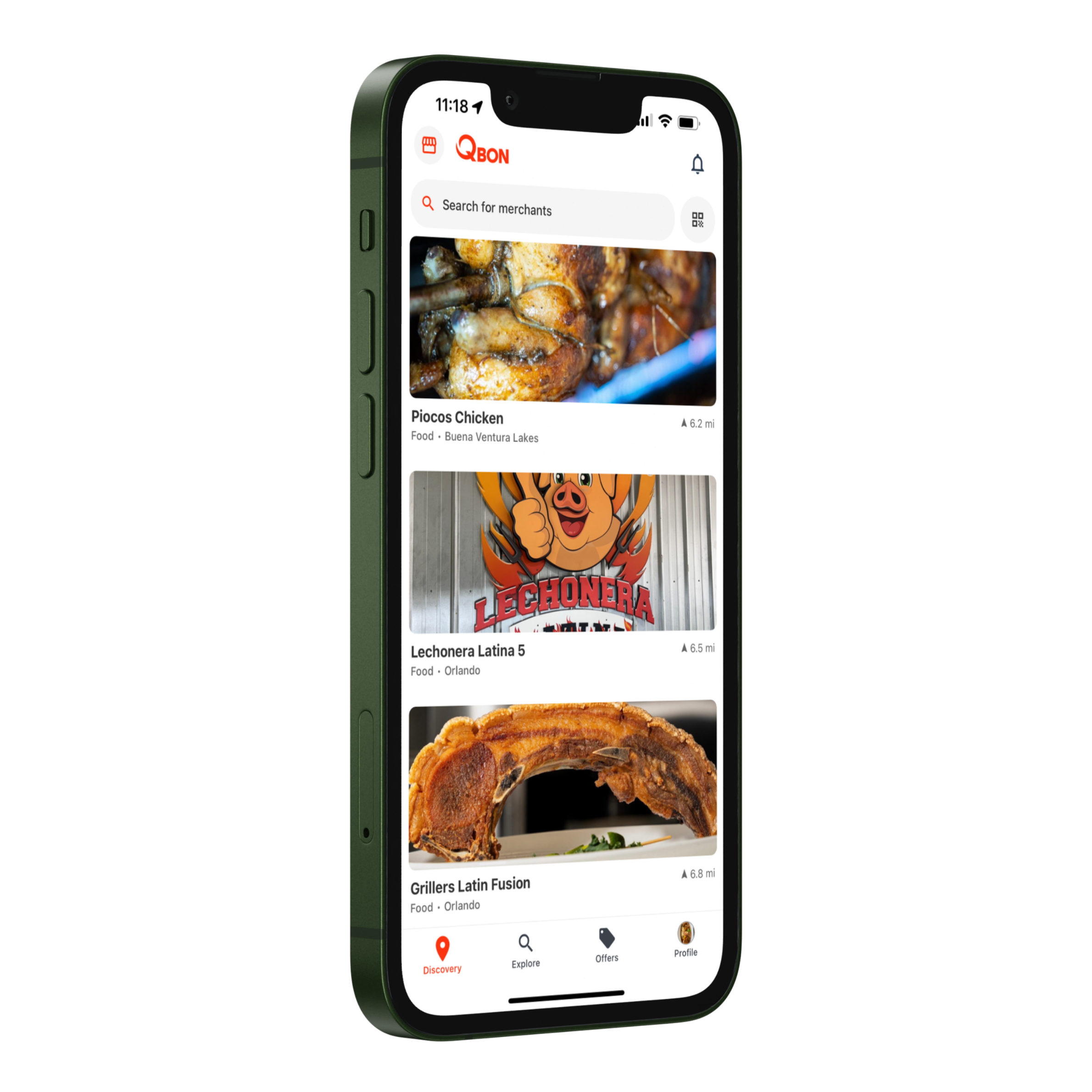 Qbon Mobile App Discovery Page