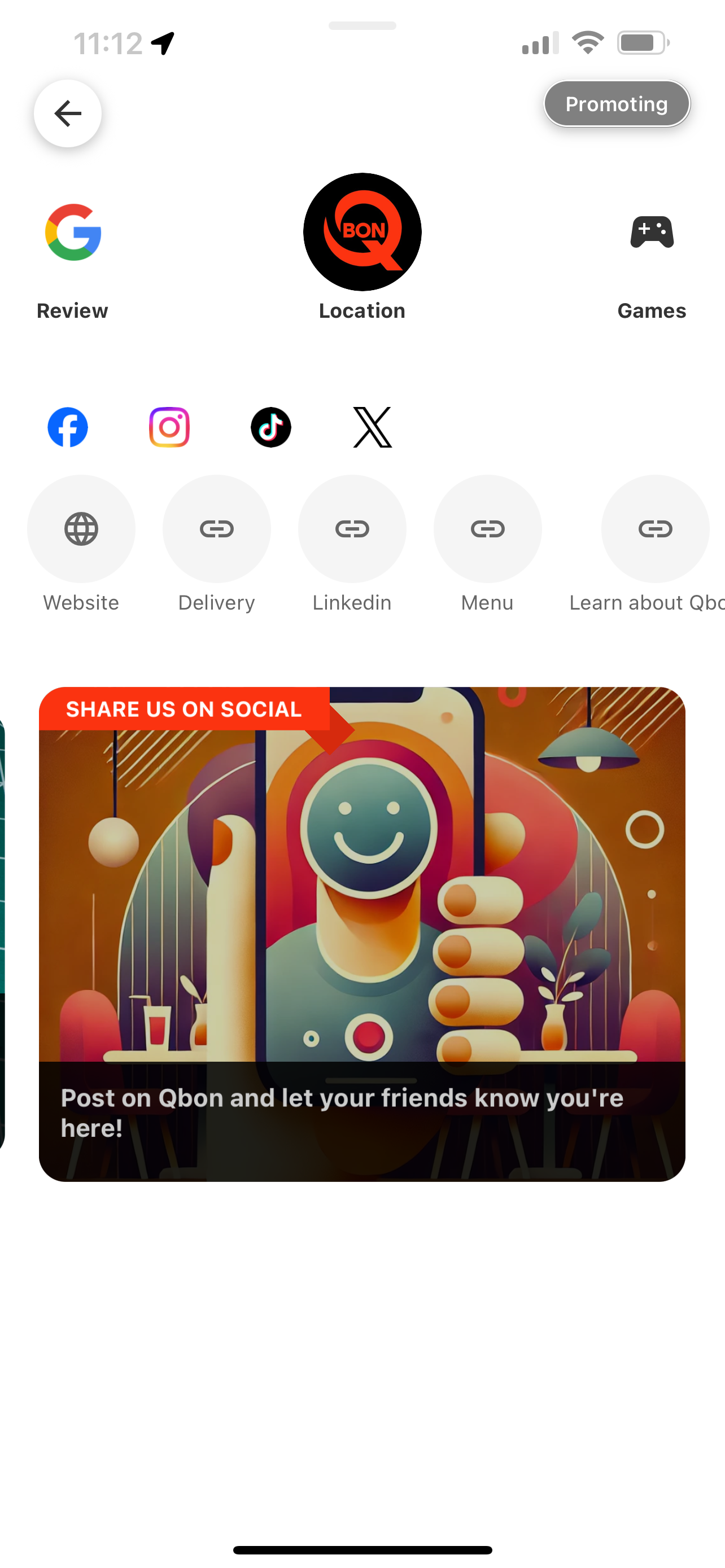 Qbon Social Media Integration