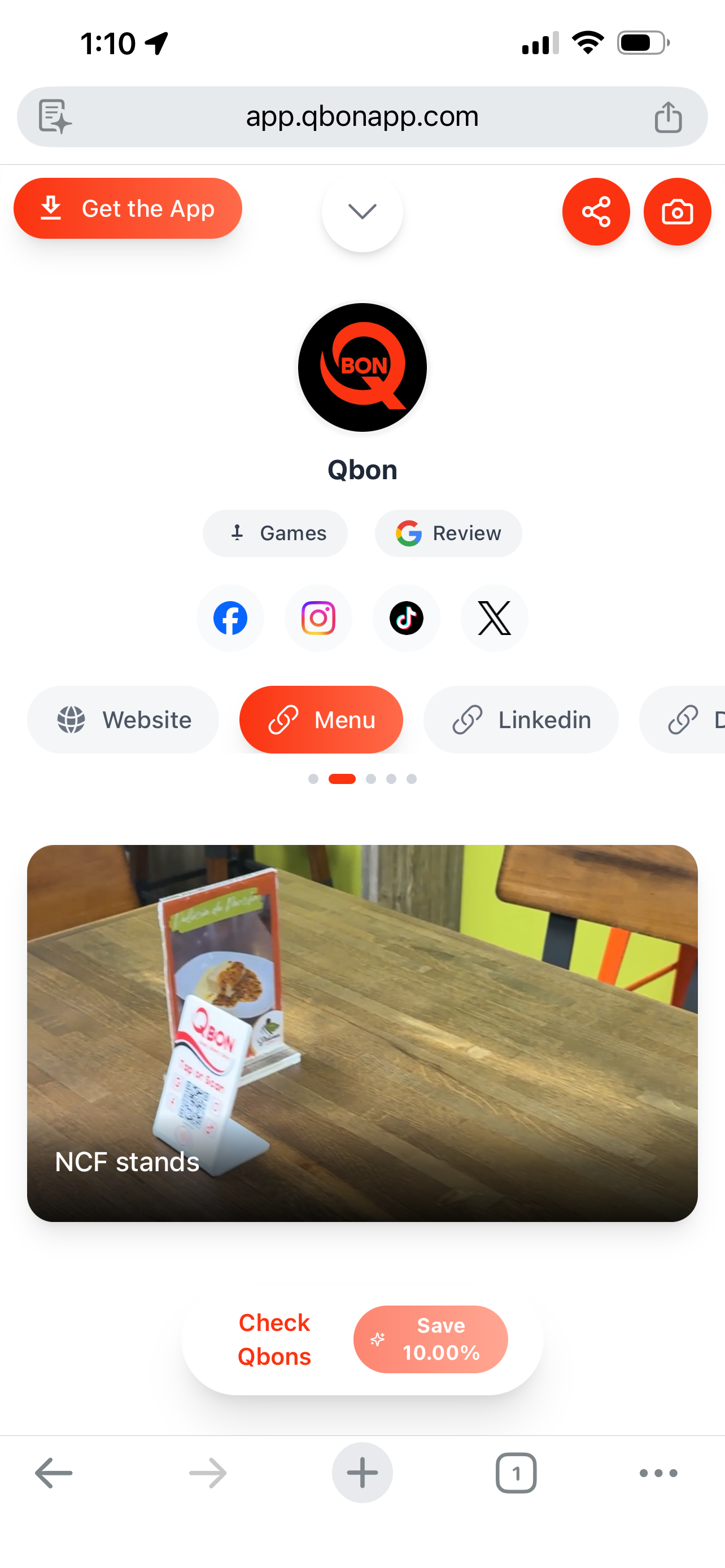 Qbon Mobile Storefront Interface